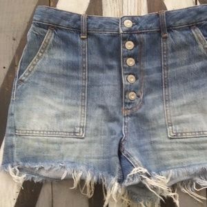 Free People high waisted jeans shorts